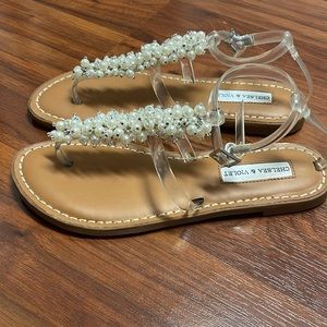 Pearl Embellished Open Toe Sandals